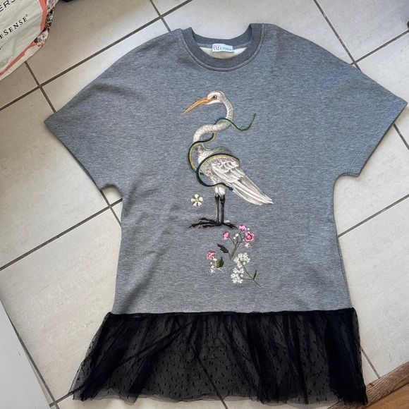 RED Valentino Tops - Red Valentino sweater with Embroidered Heron and Black Tulle